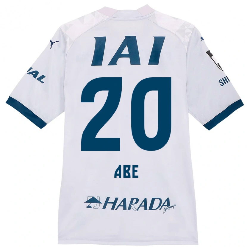 Danxen Kinderen Ryoya Abe #20 Wit Koningsblauw Uitshirt Uittenue 2025/26 T-Shirt