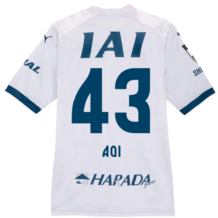 Danxen Kinderen Aoi Ando #43 Wit Koningsblauw Uitshirt Uittenue 2025/26 T-Shirt