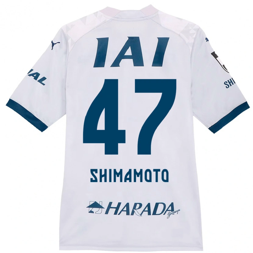 Danxen Kinderen Yudai Shimamoto #47 Wit Koningsblauw Uitshirt Uittenue 2025/26 T-Shirt