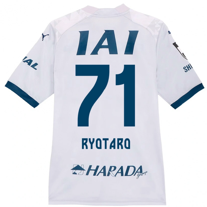 Danxen Kinderen Ryotaro Nakamura #71 Wit Koningsblauw Uitshirt Uittenue 2025/26 T-Shirt