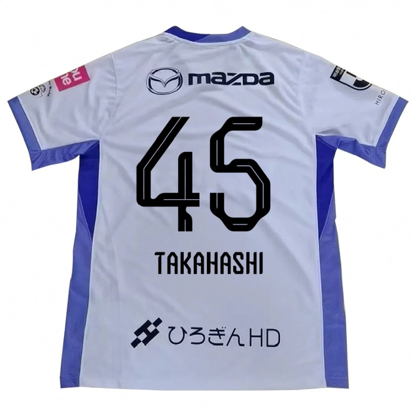 Danxen Kinderen Narumi Takahashi #45 Wit Oranje Uitshirt Uittenue 2025/26 T-Shirt