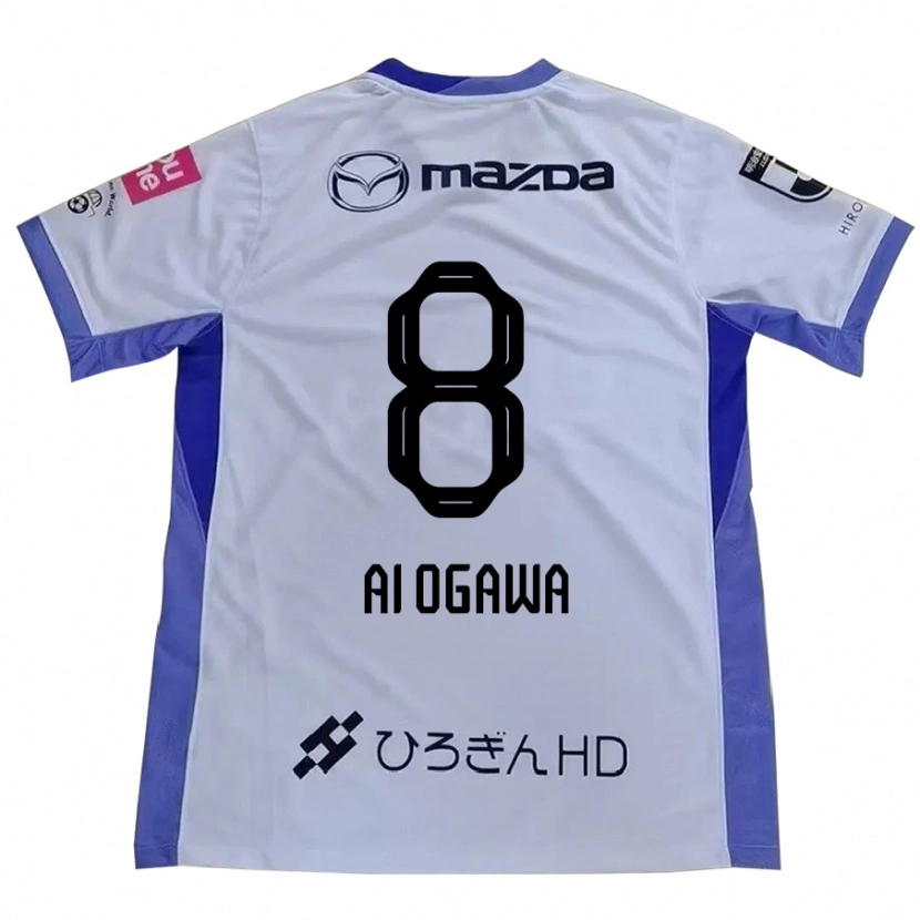 Danxen Kinderen Ai Ogawa #8 Wit Oranje Uitshirt Uittenue 2025/26 T-Shirt