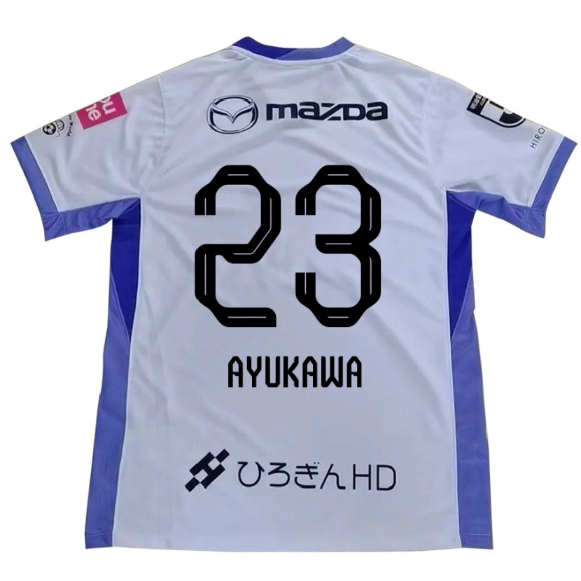 Danxen Kinderen Shun Ayukawa #23 Wit Oranje Uitshirt Uittenue 2025/26 T-Shirt