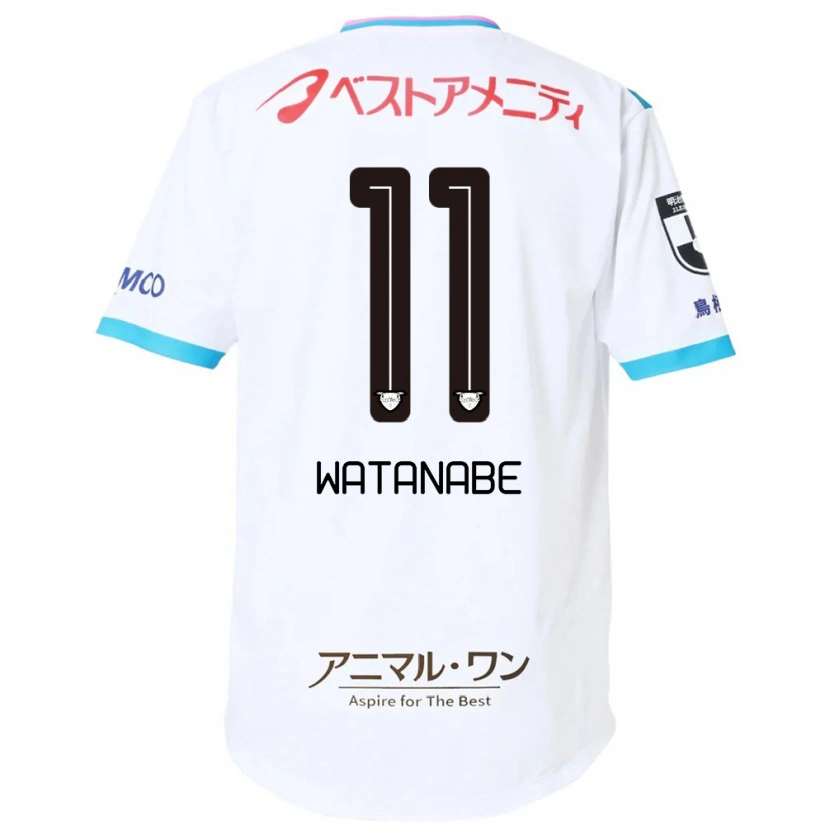 Danxen Kinderen Shion Watanabe #11 Wit Roze Uitshirt Uittenue 2025/26 T-Shirt