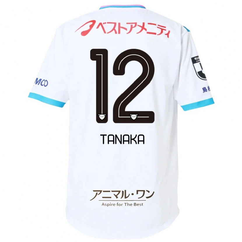 Danxen Kinderen Kosei Tanaka #12 Wit Roze Uitshirt Uittenue 2025/26 T-Shirt