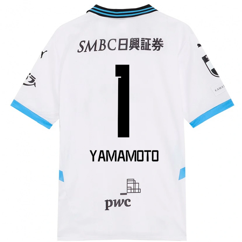 Danxen Kinderen Kensho Yamamoto #1 Wit Hemelsblauw Uitshirt Uittenue 2025/26 T-Shirt