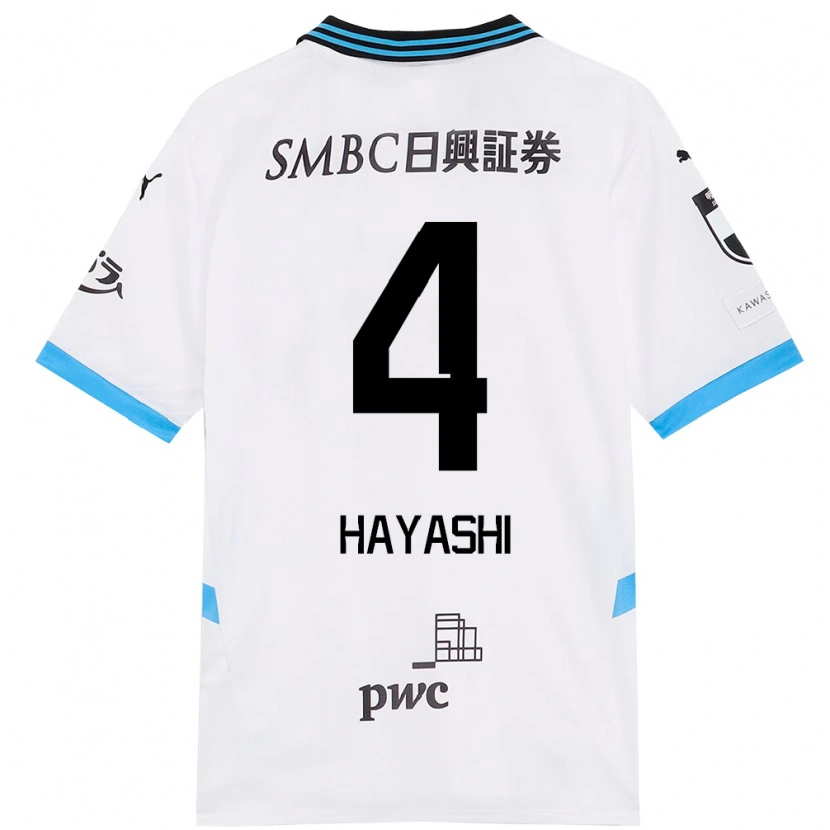 Danxen Kinderen Shunsuke Hayashi #4 Wit Hemelsblauw Uitshirt Uittenue 2025/26 T-Shirt