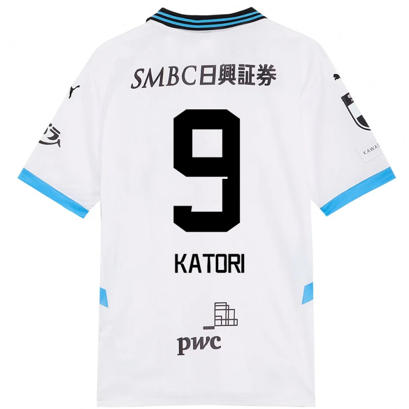 Danxen Kinderen Takeshi Katori #9 Wit Hemelsblauw Uitshirt Uittenue 2025/26 T-Shirt