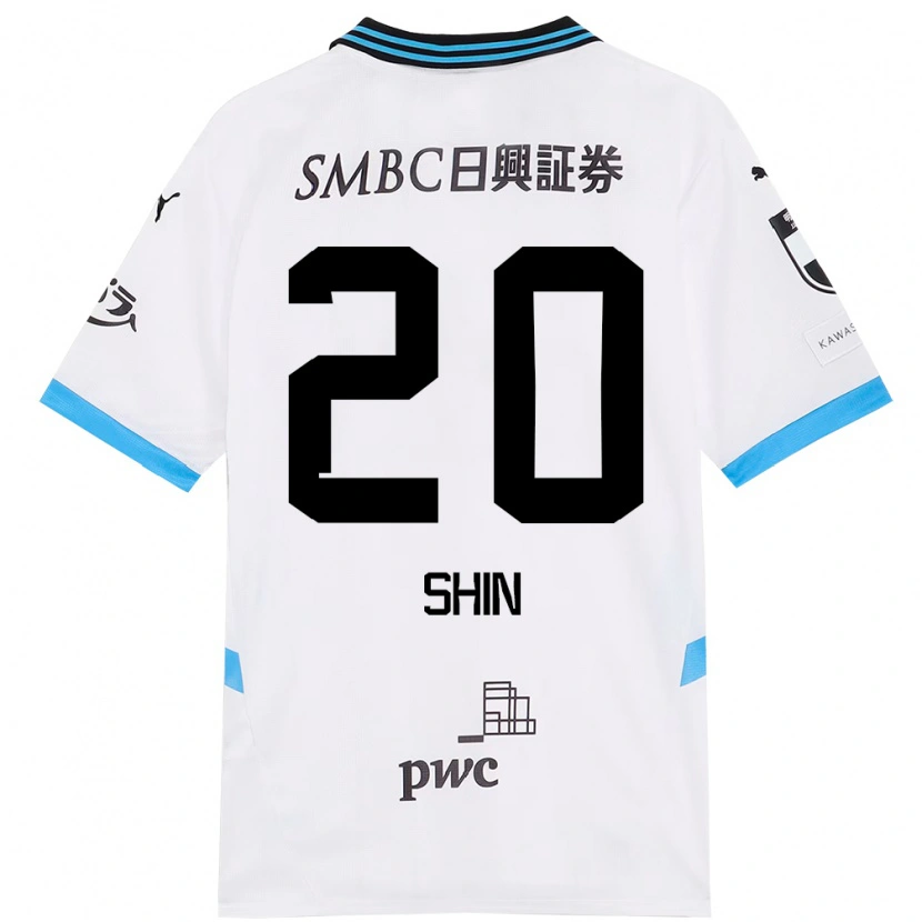 Danxen Kinderen Shin Yamada #20 Wit Hemelsblauw Uitshirt Uittenue 2025/26 T-Shirt