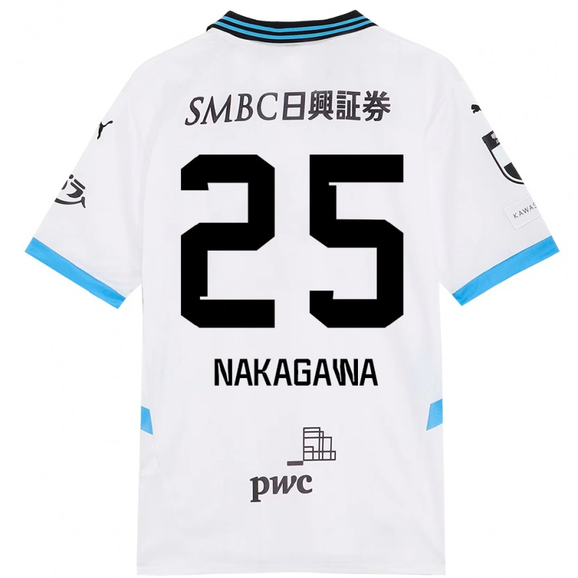 Danxen Kinderen Shin Nakagawa #25 Wit Hemelsblauw Uitshirt Uittenue 2025/26 T-Shirt