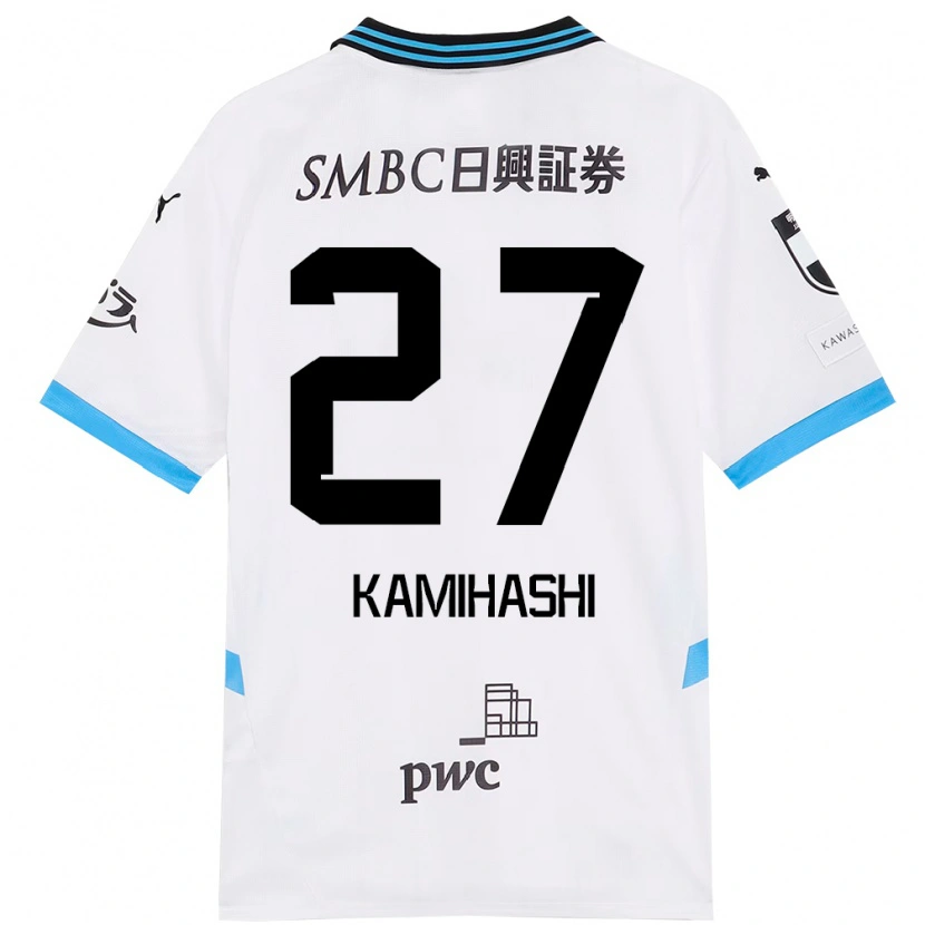 Danxen Kinderen Ryota Kamihashi #27 Wit Hemelsblauw Uitshirt Uittenue 2025/26 T-Shirt