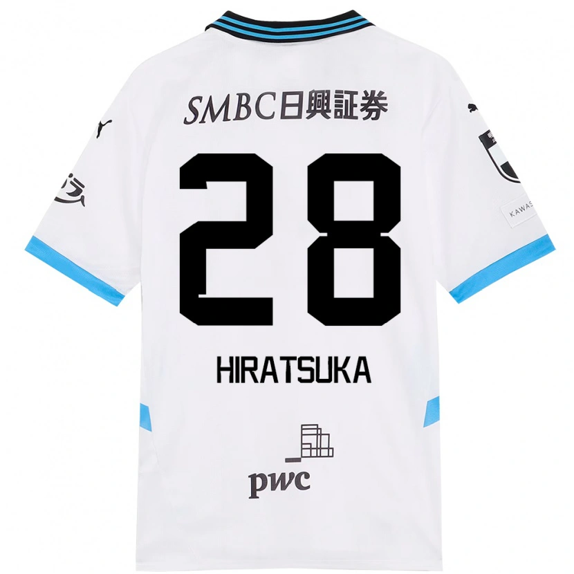 Danxen Kinderen Hayato Hiratsuka #28 Wit Hemelsblauw Uitshirt Uittenue 2025/26 T-Shirt
