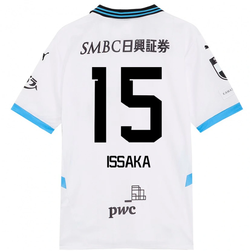 Danxen Kinderen Zain Issaka #15 Wit Hemelsblauw Uitshirt Uittenue 2025/26 T-Shirt