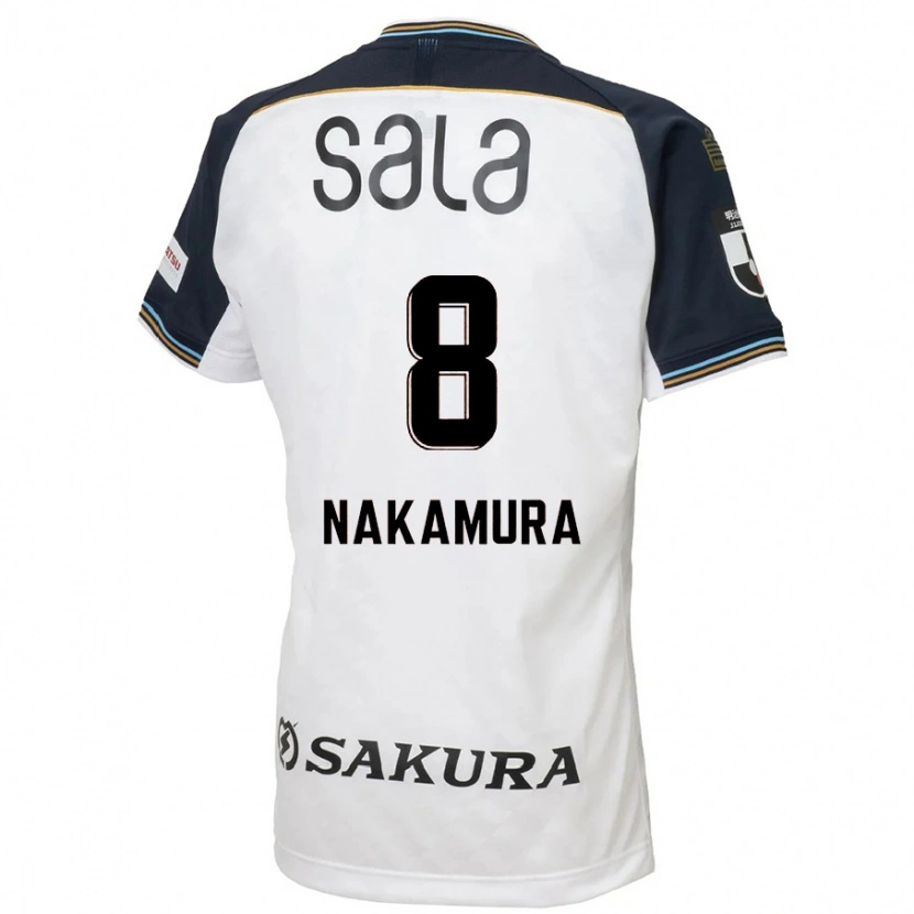 Danxen Kinderen Shunta Nakamura #8 Wit Zwart Uitshirt Uittenue 2025/26 T-Shirt