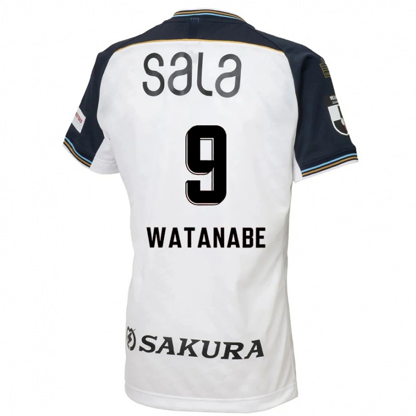 Danxen Kinderen Ryo Watanabe #9 Wit Zwart Uitshirt Uittenue 2025/26 T-Shirt