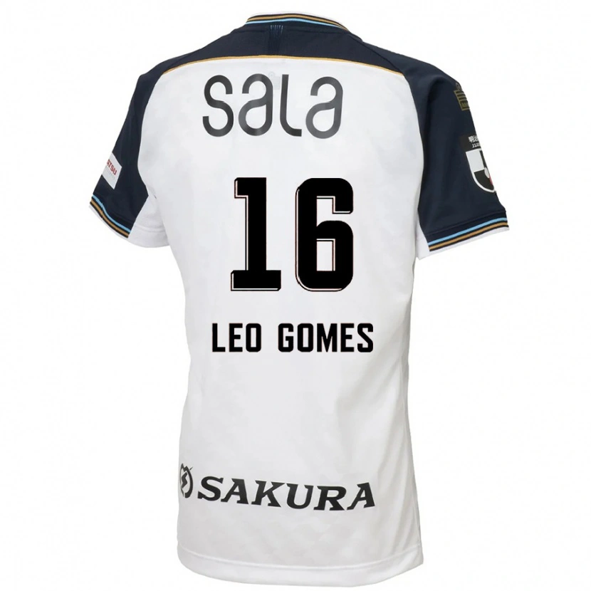 Danxen Kinderen Léo Gomes #16 Wit Zwart Uitshirt Uittenue 2025/26 T-Shirt