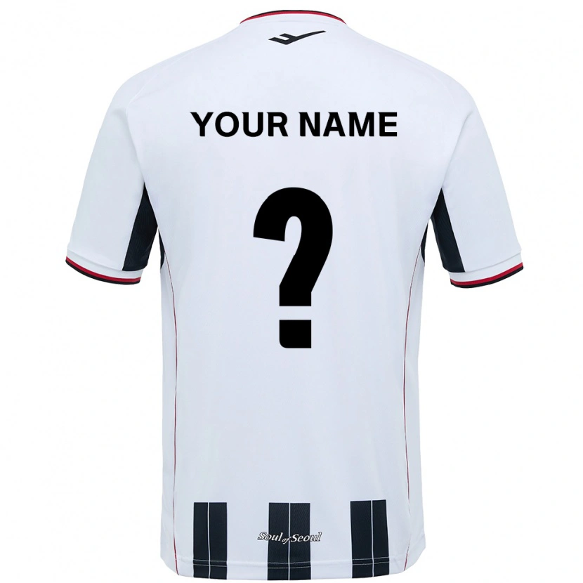 Danxen Kinderen Uw Naam #0 Wit Zwart Uitshirt Uittenue 2025/26 T-Shirt