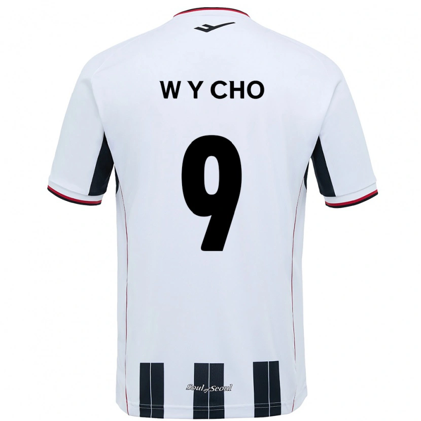 Danxen Kinderen Young-Wook Cho #9 Wit Zwart Uitshirt Uittenue 2025/26 T-Shirt