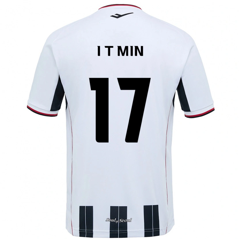 Danxen Kinderen Tae-In Min #17 Wit Zwart Uitshirt Uittenue 2025/26 T-Shirt