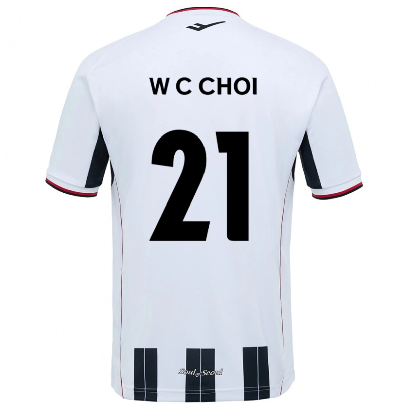 Danxen Kinderen Cheol-Won Choi #21 Wit Zwart Uitshirt Uittenue 2025/26 T-Shirt