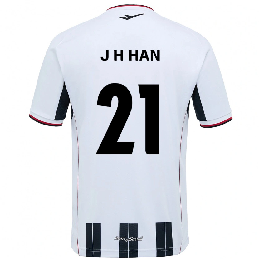 Danxen Kinderen Jun-Hee Han #21 Wit Zwart Uitshirt Uittenue 2025/26 T-Shirt