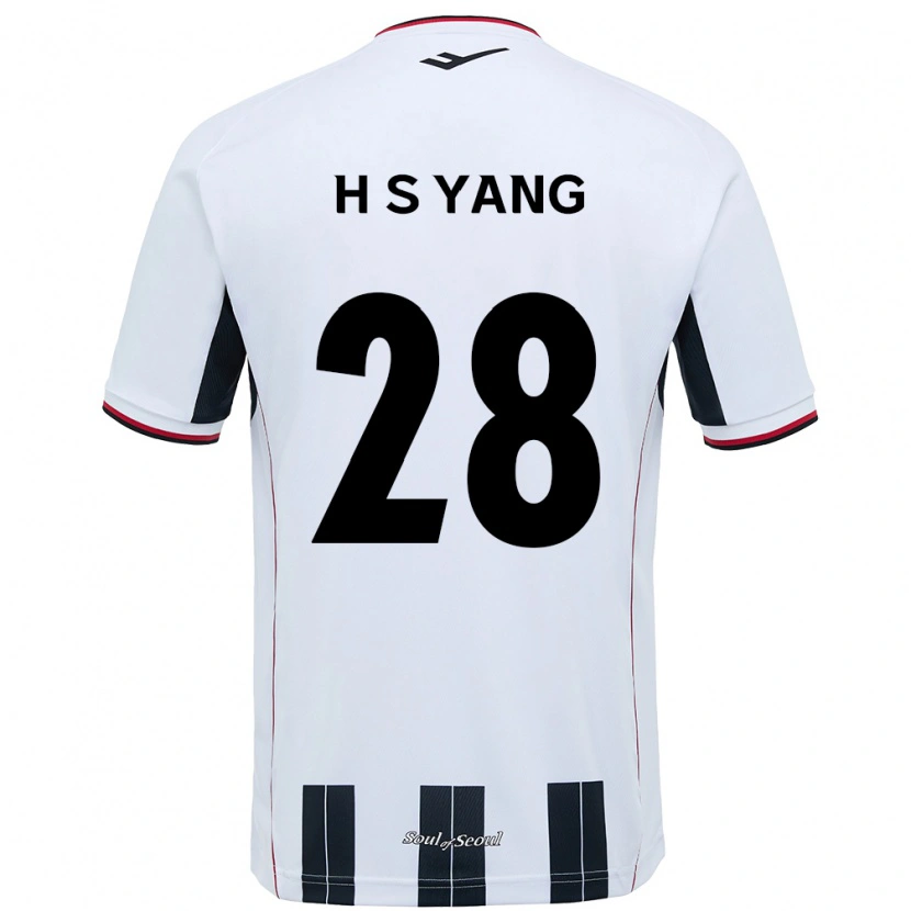 Danxen Kinderen Seung-Hyeon Yang #28 Wit Zwart Uitshirt Uittenue 2025/26 T-Shirt