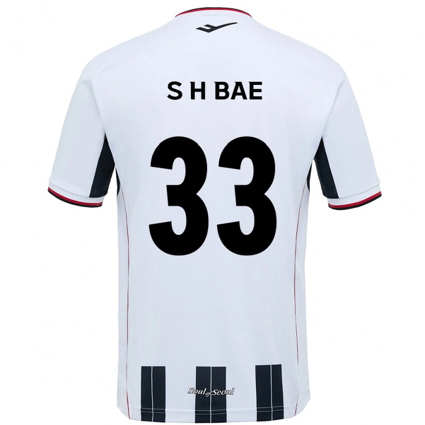 Danxen Kinderen Hyun-Seo Bae #33 Wit Zwart Uitshirt Uittenue 2025/26 T-Shirt