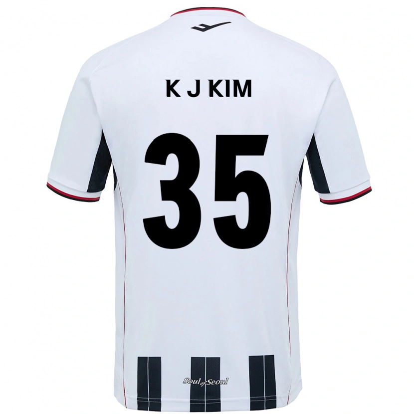 Danxen Kinderen Kang-Jun Kim #35 Wit Zwart Uitshirt Uittenue 2025/26 T-Shirt