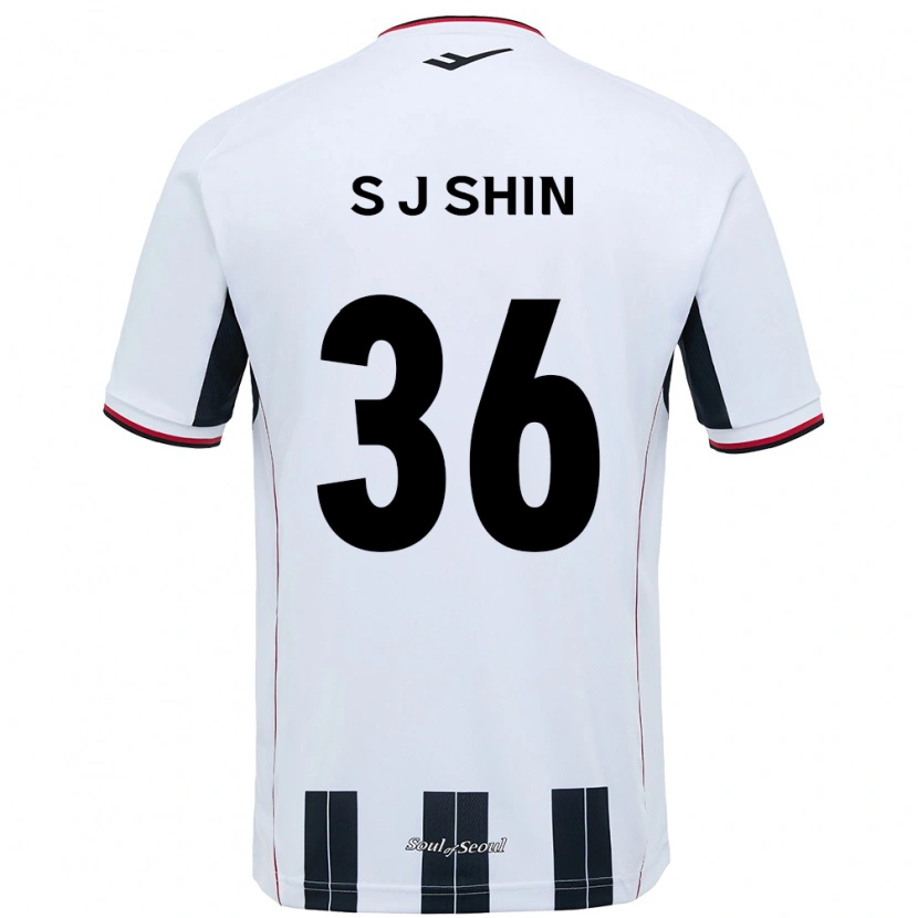Danxen Kinderen Ji-Seop Shin #36 Wit Zwart Uitshirt Uittenue 2025/26 T-Shirt