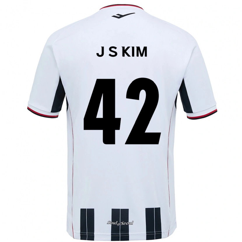 Danxen Kinderen Shin-Jin Kim #42 Wit Zwart Uitshirt Uittenue 2025/26 T-Shirt