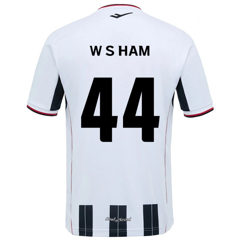 Danxen Kinderen Sun-Woo Ham #44 Wit Zwart Uitshirt Uittenue 2025/26 T-Shirt