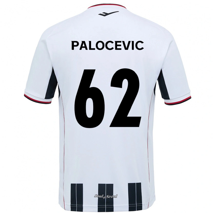 Danxen Kinderen Aleksandar Palocevic #62 Wit Zwart Uitshirt Uittenue 2025/26 T-Shirt