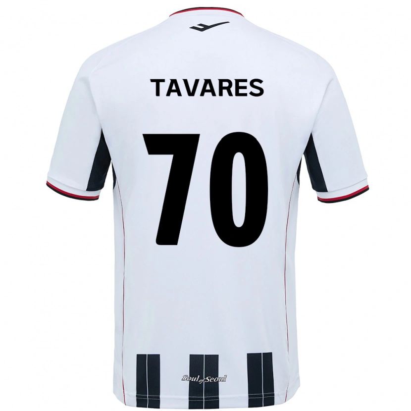 Danxen Kinderen Ronaldo Tavares #70 Wit Zwart Uitshirt Uittenue 2025/26 T-Shirt