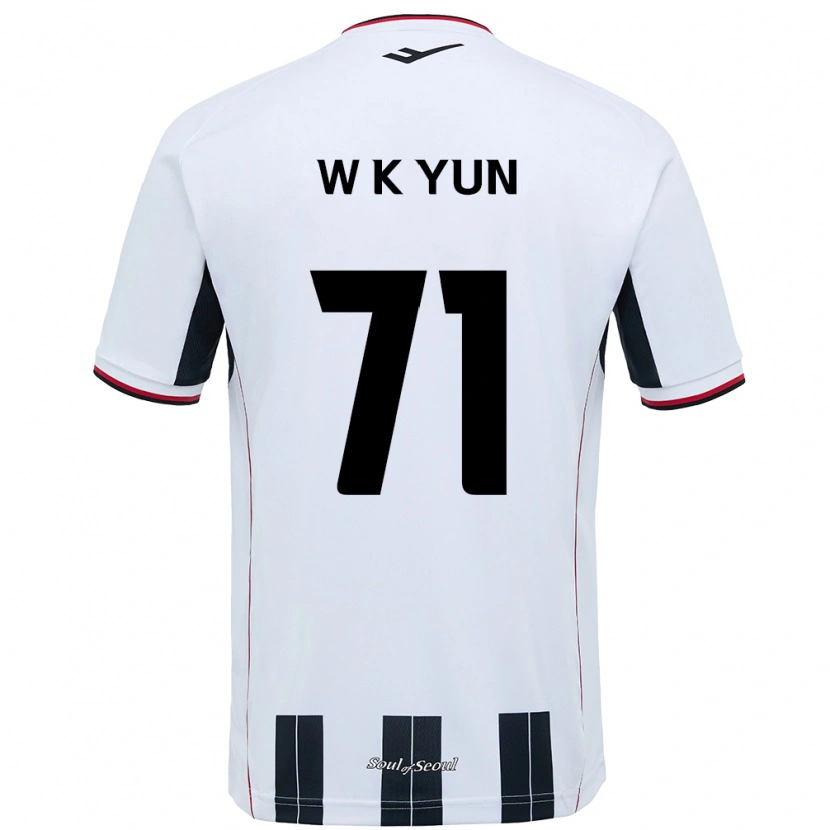 Danxen Kinderen Ki-Wook Yun #71 Wit Zwart Uitshirt Uittenue 2025/26 T-Shirt