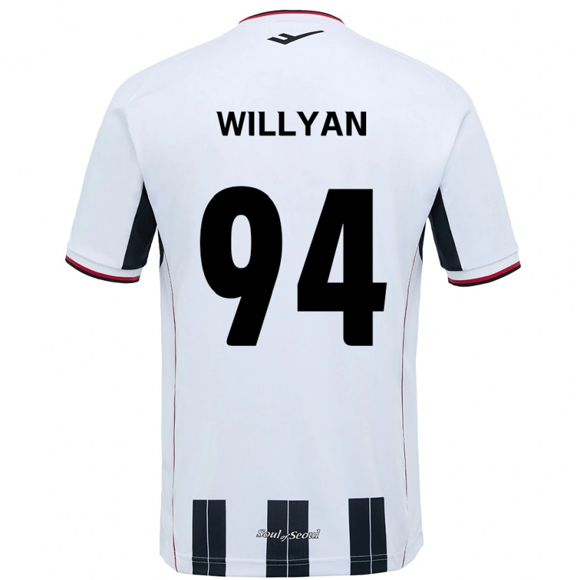 Danxen Kinderen Willyan #94 Wit Zwart Uitshirt Uittenue 2025/26 T-Shirt