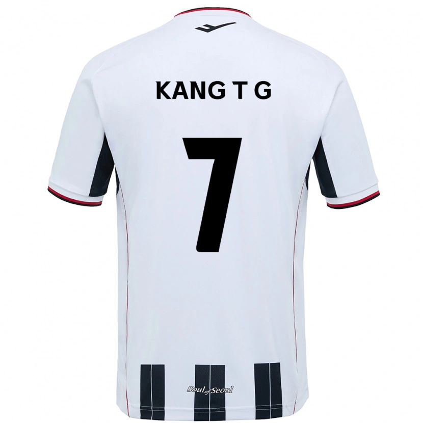 Danxen Kinderen Kang Tae-Gyeong #7 Wit Zwart Uitshirt Uittenue 2025/26 T-Shirt