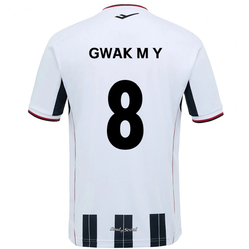 Danxen Kinderen Gwak Min-Young #8 Wit Zwart Uitshirt Uittenue 2025/26 T-Shirt