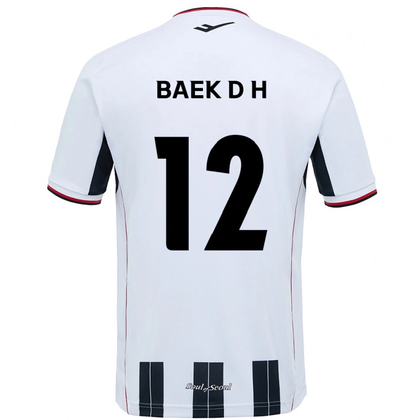 Danxen Kinderen Baek Do-Hye #12 Wit Zwart Uitshirt Uittenue 2025/26 T-Shirt