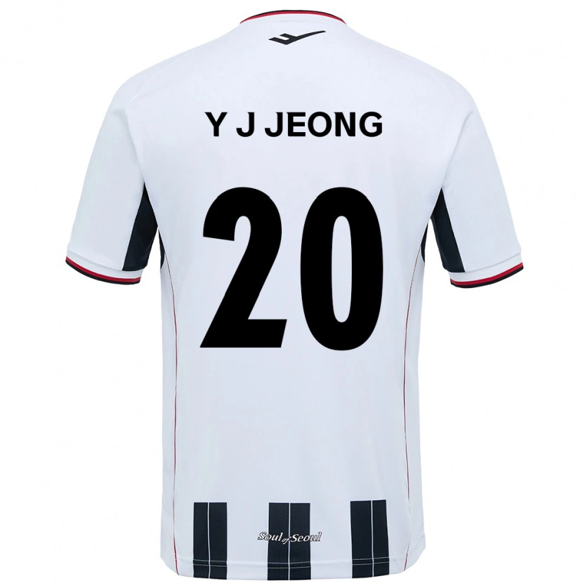 Danxen Kinderen Jeong Yu-Jin #20 Wit Zwart Uitshirt Uittenue 2025/26 T-Shirt