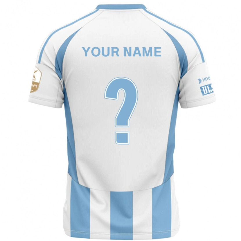 Danxen Kinderen Uw Naam #0 Wit Hemelsblauw Uitshirt Uittenue 2025/26 T-Shirt
