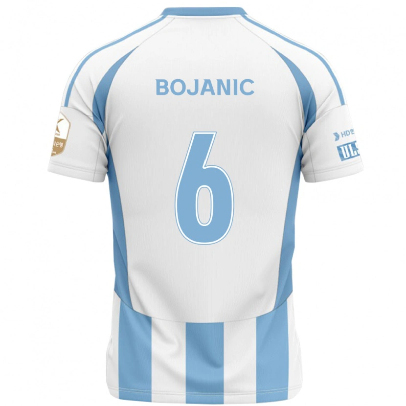 Danxen Kinderen Darijan Bojanic #6 Wit Hemelsblauw Uitshirt Uittenue 2025/26 T-Shirt