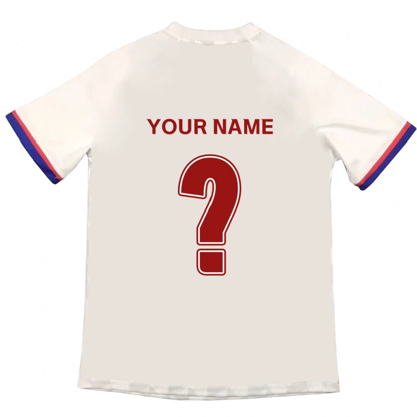Danxen Kinderen Uw Naam #0 Gebroken Wit Rood Uitshirt Uittenue 2025/26 T-Shirt