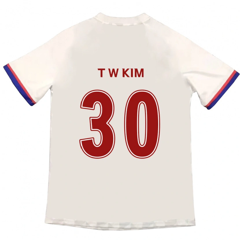 Danxen Kinderen Tae-Woo Kim #30 Gebroken Wit Rood Uitshirt Uittenue 2025/26 T-Shirt