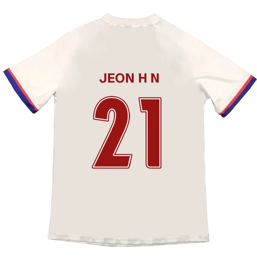 Danxen Kinderen Jeon Ha-Neul #21 Gebroken Wit Rood Uitshirt Uittenue 2025/26 T-Shirt