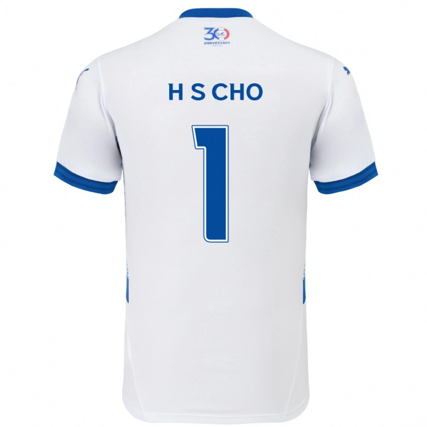 Danxen Kinderen Sung-Hoon Cho #1 Wit Koningsblauw Uitshirt Uittenue 2025/26 T-Shirt