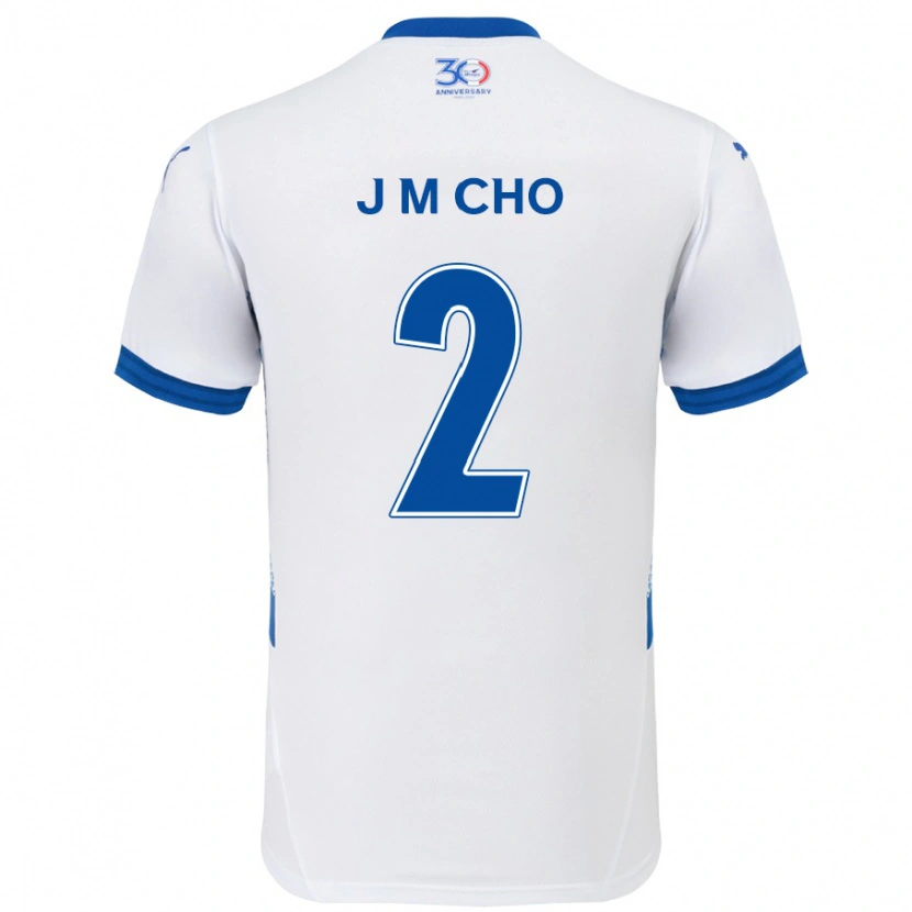 Danxen Kinderen Min-Jae Cho #2 Wit Koningsblauw Uitshirt Uittenue 2025/26 T-Shirt