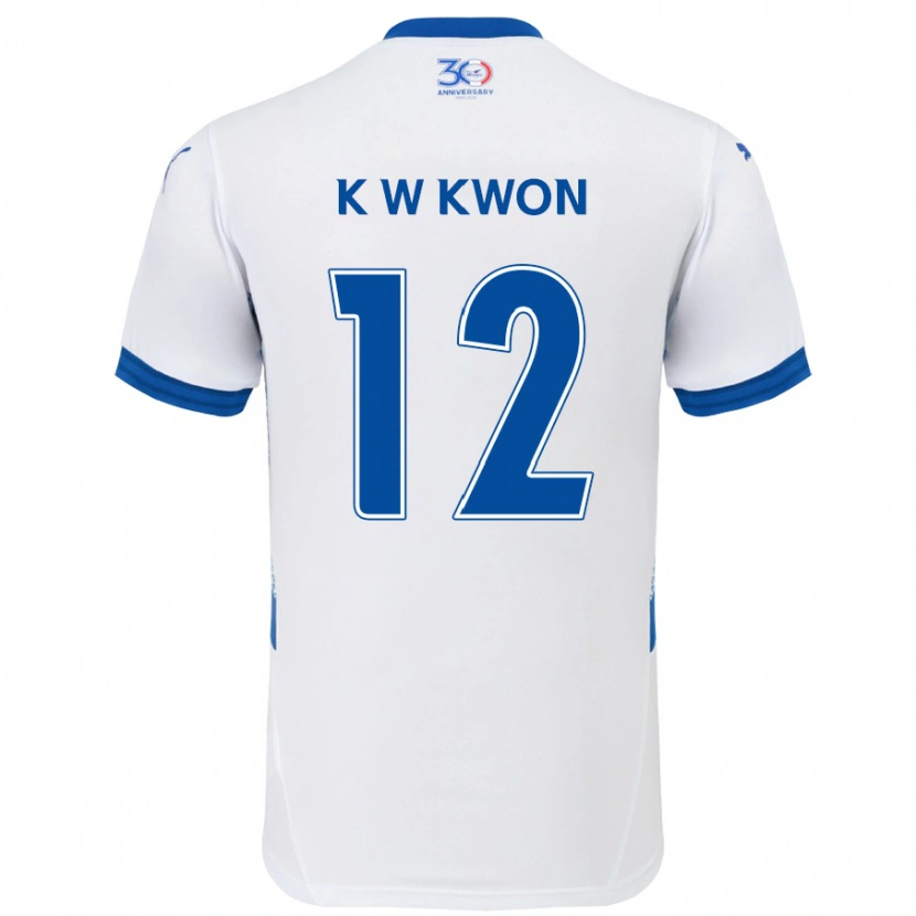 Danxen Kinderen Wan-Kyu Kwon #12 Wit Koningsblauw Uitshirt Uittenue 2025/26 T-Shirt