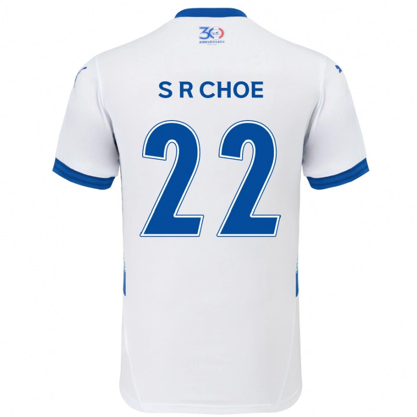 Danxen Kinderen Ryun-Seong Choe #22 Wit Koningsblauw Uitshirt Uittenue 2025/26 T-Shirt