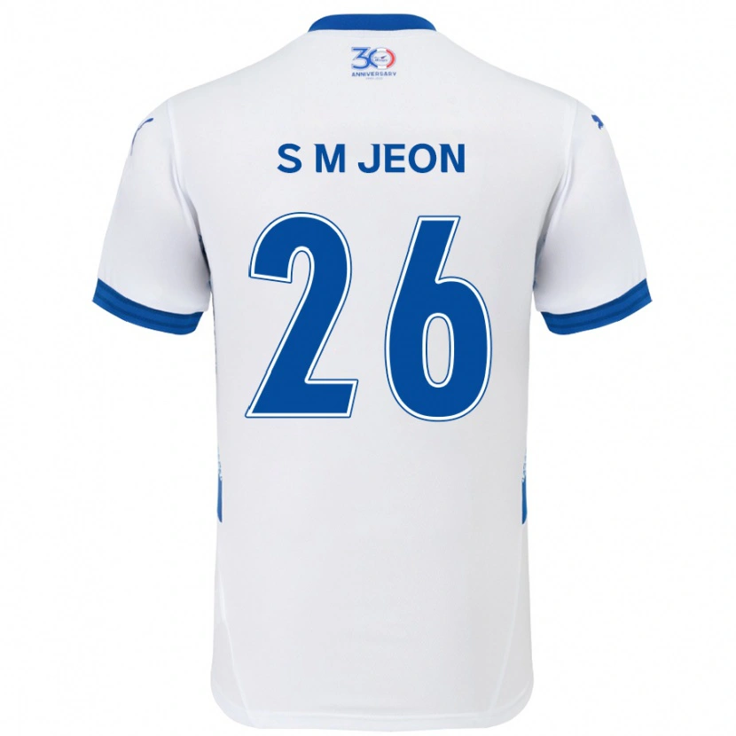 Danxen Kinderen Min-Seung Jeon #26 Wit Koningsblauw Uitshirt Uittenue 2025/26 T-Shirt