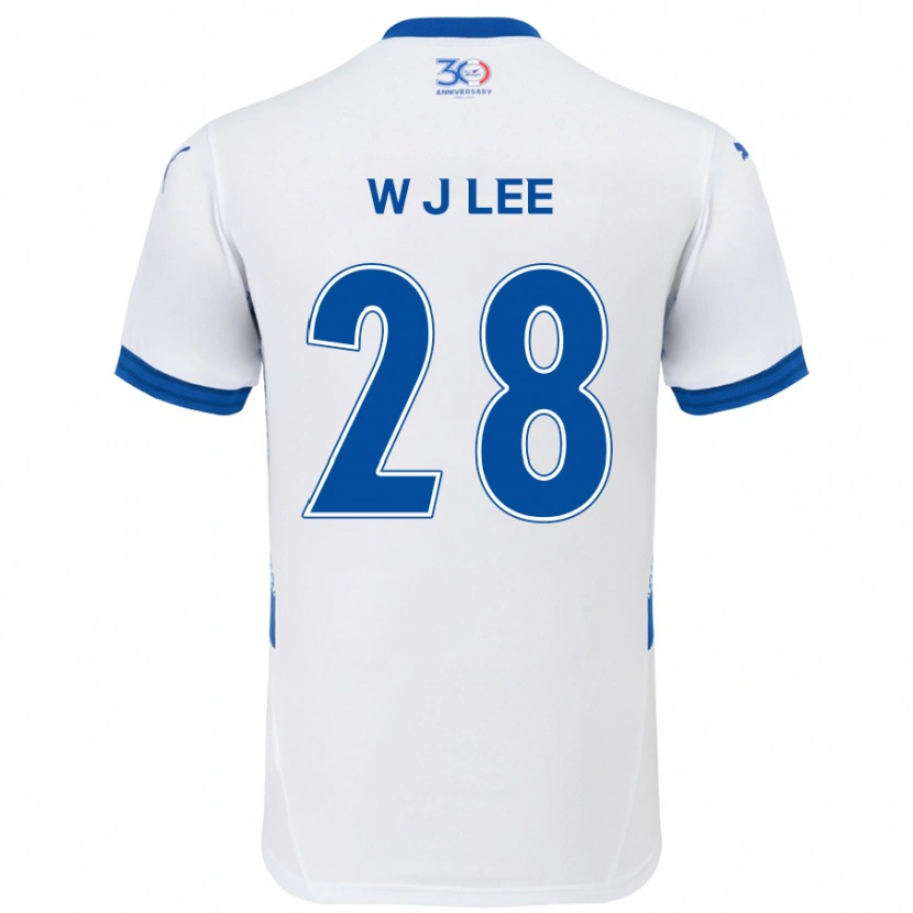 Danxen Kinderen Jun-Woo Lee #28 Wit Koningsblauw Uitshirt Uittenue 2025/26 T-Shirt